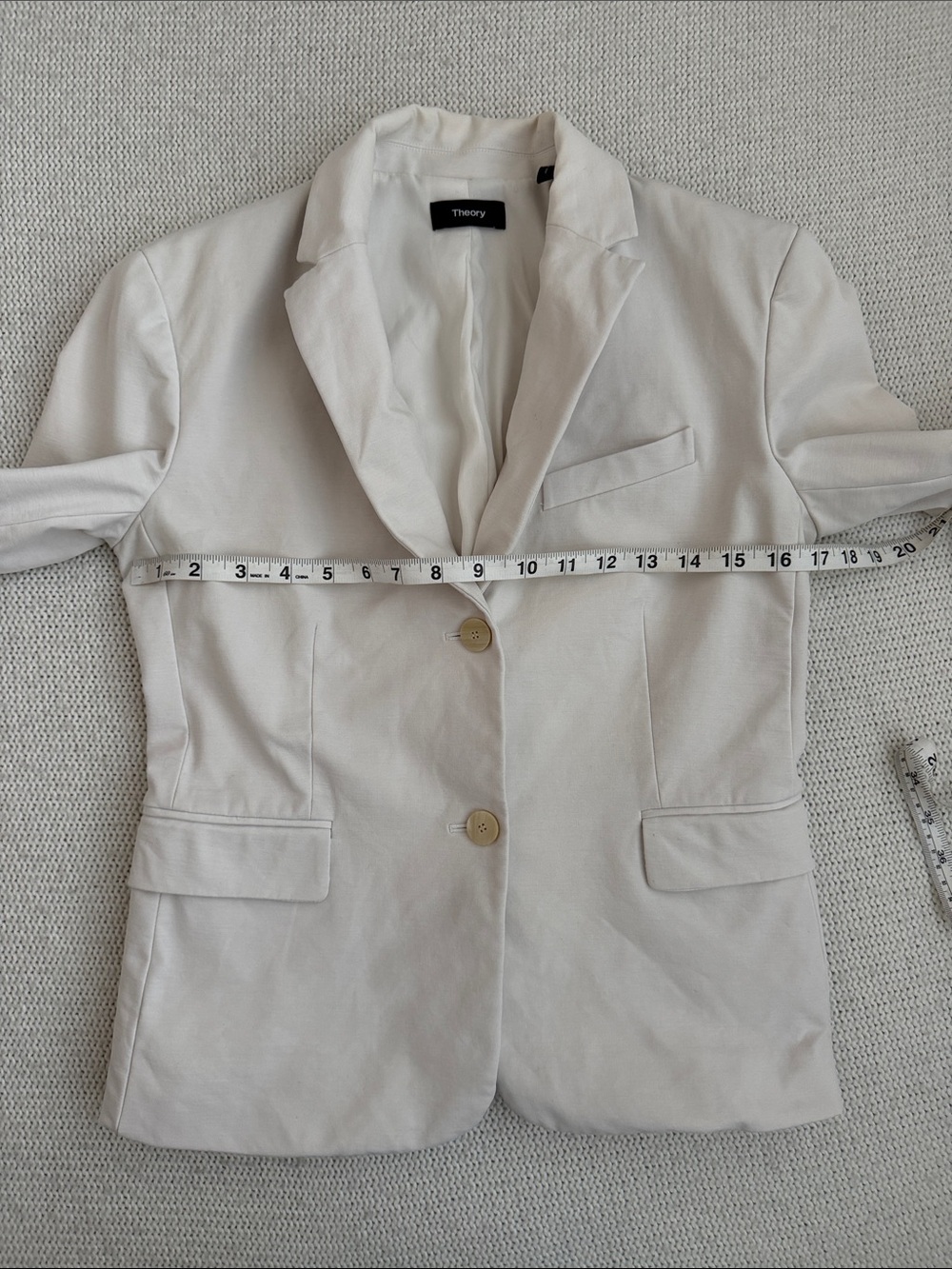 Theory Cotton Blazer Off White Size 6 - Picture 3 of 12